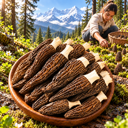Picked, Rich & Aromatic-Hugh Himalayan Wild Morel Mushrooms-SE