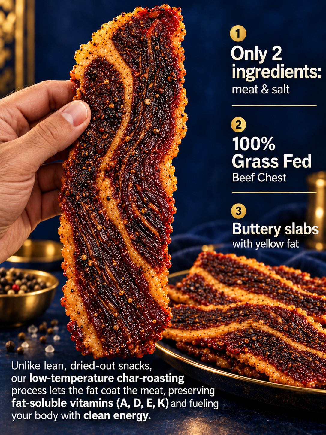 Australian Grass-Fed Angus Beef Chest Snack | Thick-Cut & High-Protein-Leon