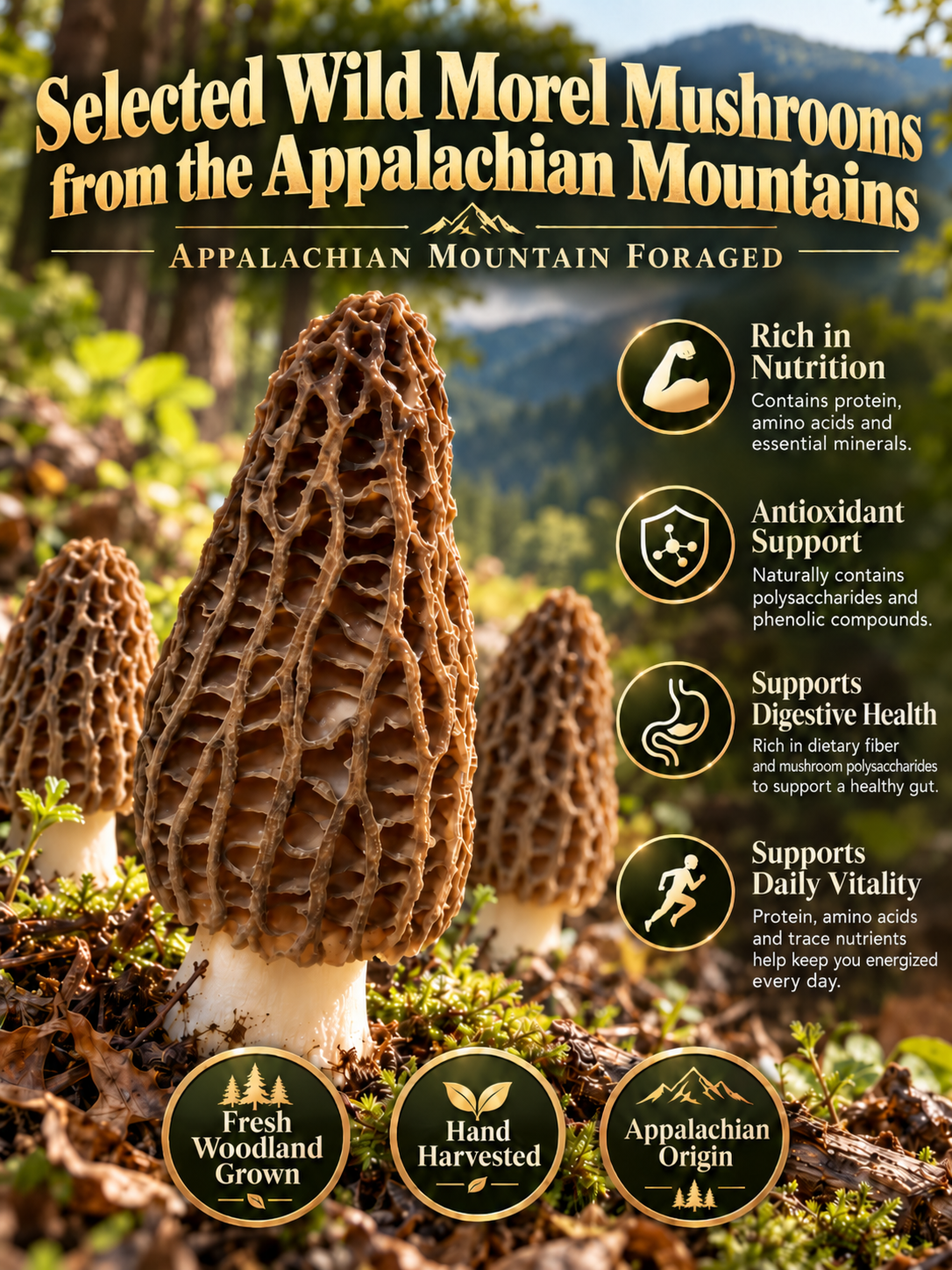 100% Premium Himalayan Wild Morel Mushrooms-Sherry