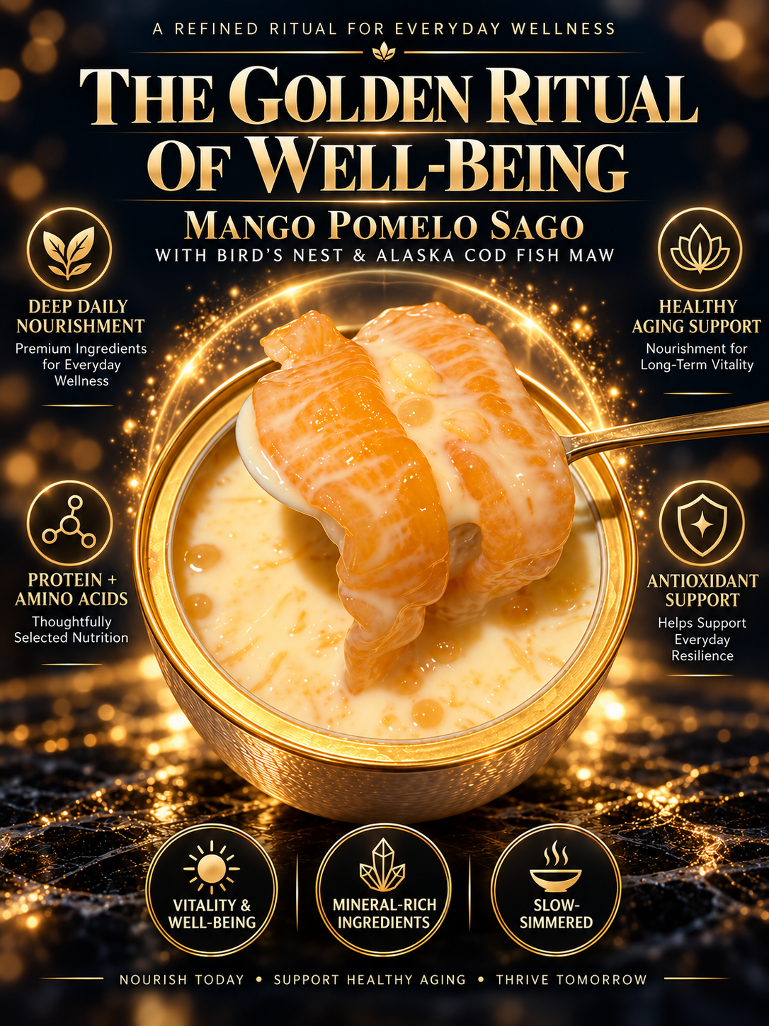 Mango Pomelo Sago with Bird’s Nest & Fish Maw | Nourish Body & Mind. Renew Your Vitality-Leon