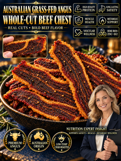 Australian Grass-Fed Angus Beef Chest Snack | Thick-Cut & High-Protein-Leon