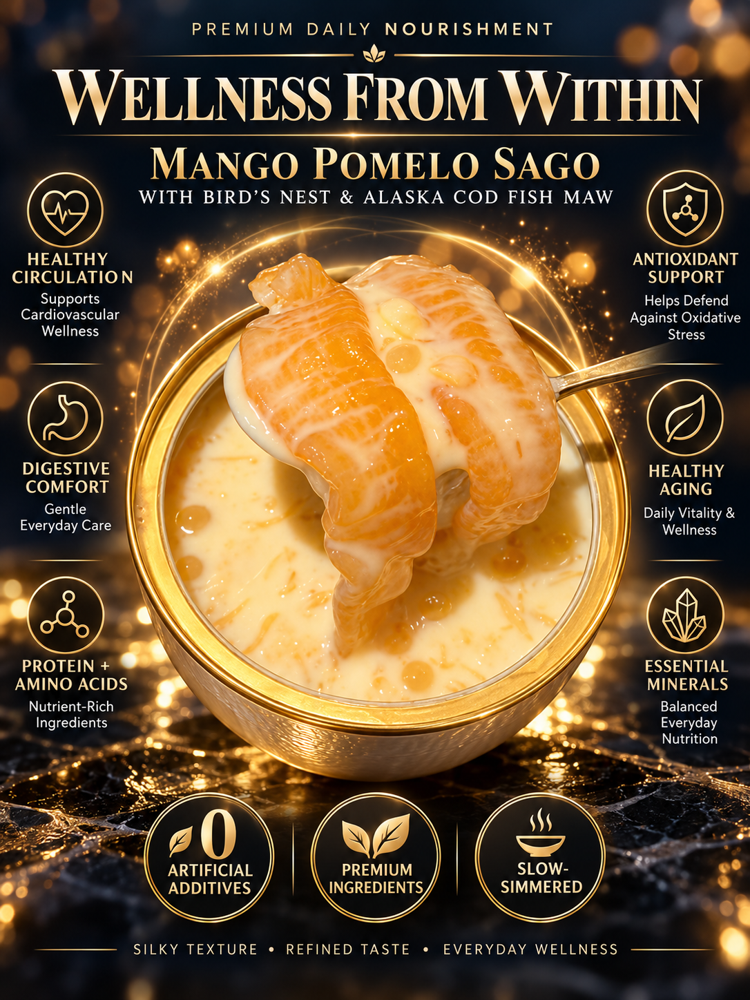 Mango Pomelo Sago with Bird’s Nest & Fish Maw | Nourish Body & Mind. Renew Your Vitality-Leon