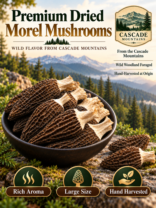 100% Premium Cascade Wild Morel Mushrooms-Sherry