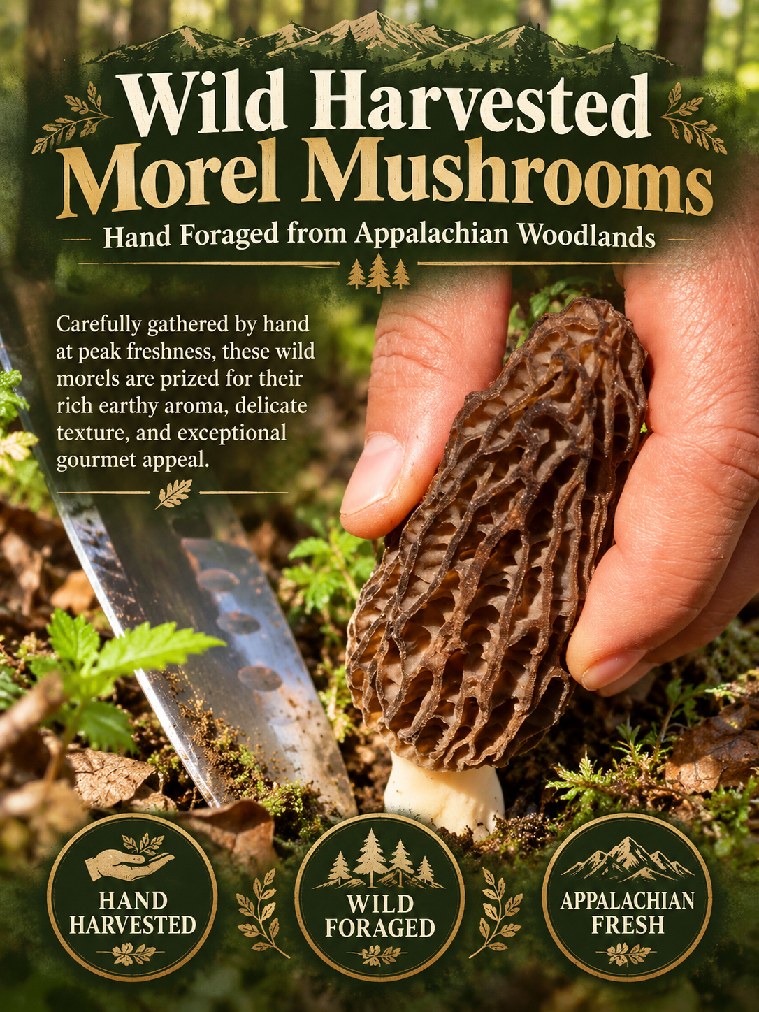100% Premium Himalayan Wild Morel Mushrooms-Sherry